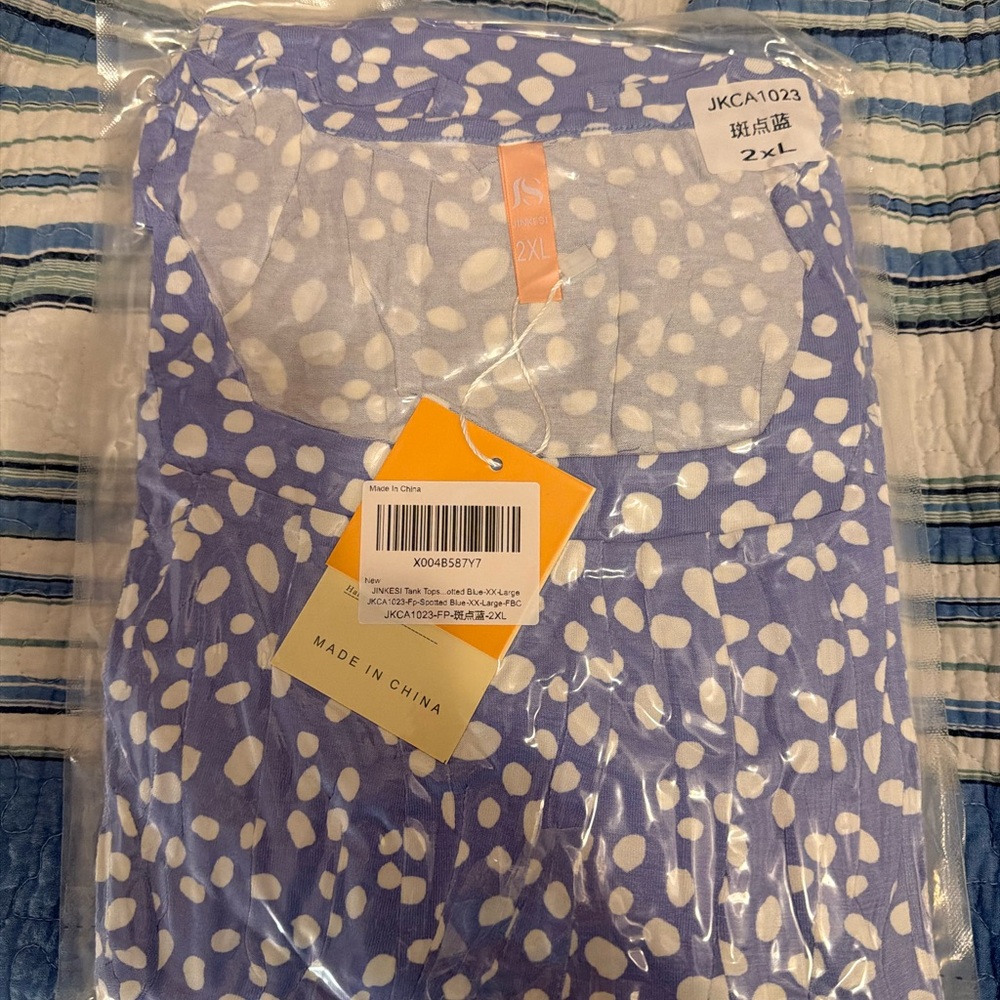 Blue Polka Dot top